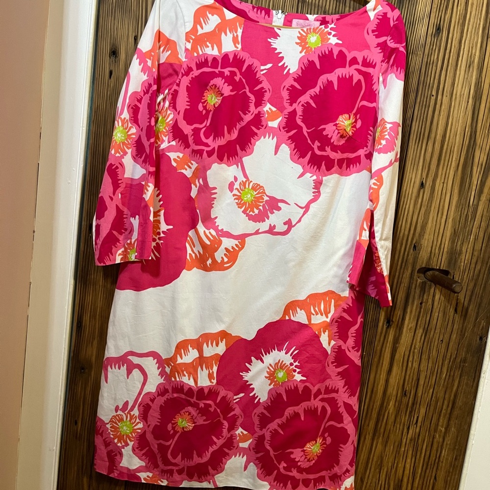 Lilly Pulitzer Pink and Orange Floral Dress size 10